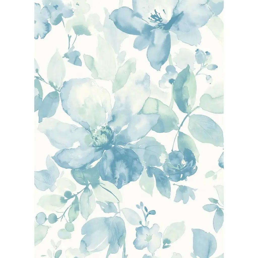 Nextwall Seaglass Watercolor Flower Peel And Stick Wallpaper