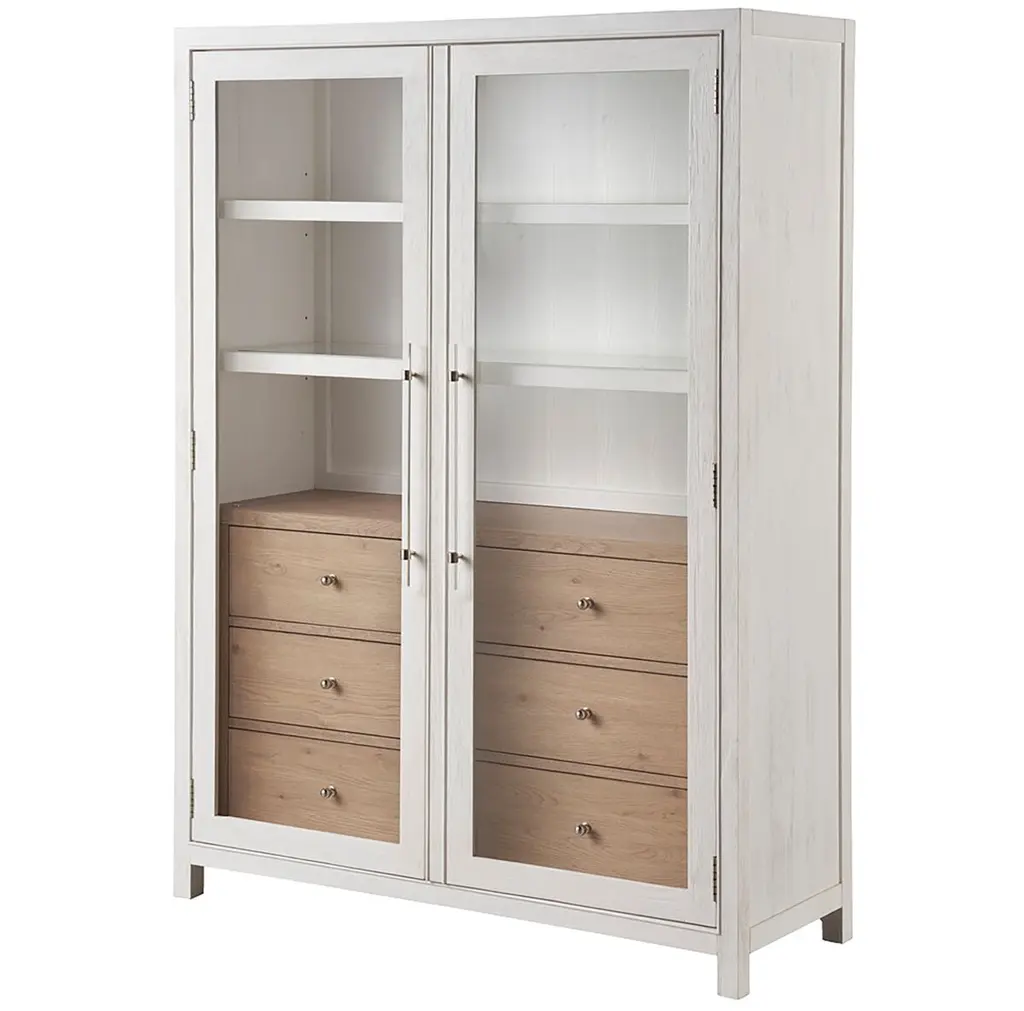 Coastal Living Marino Display Cabinet, White Sand/sand Dune