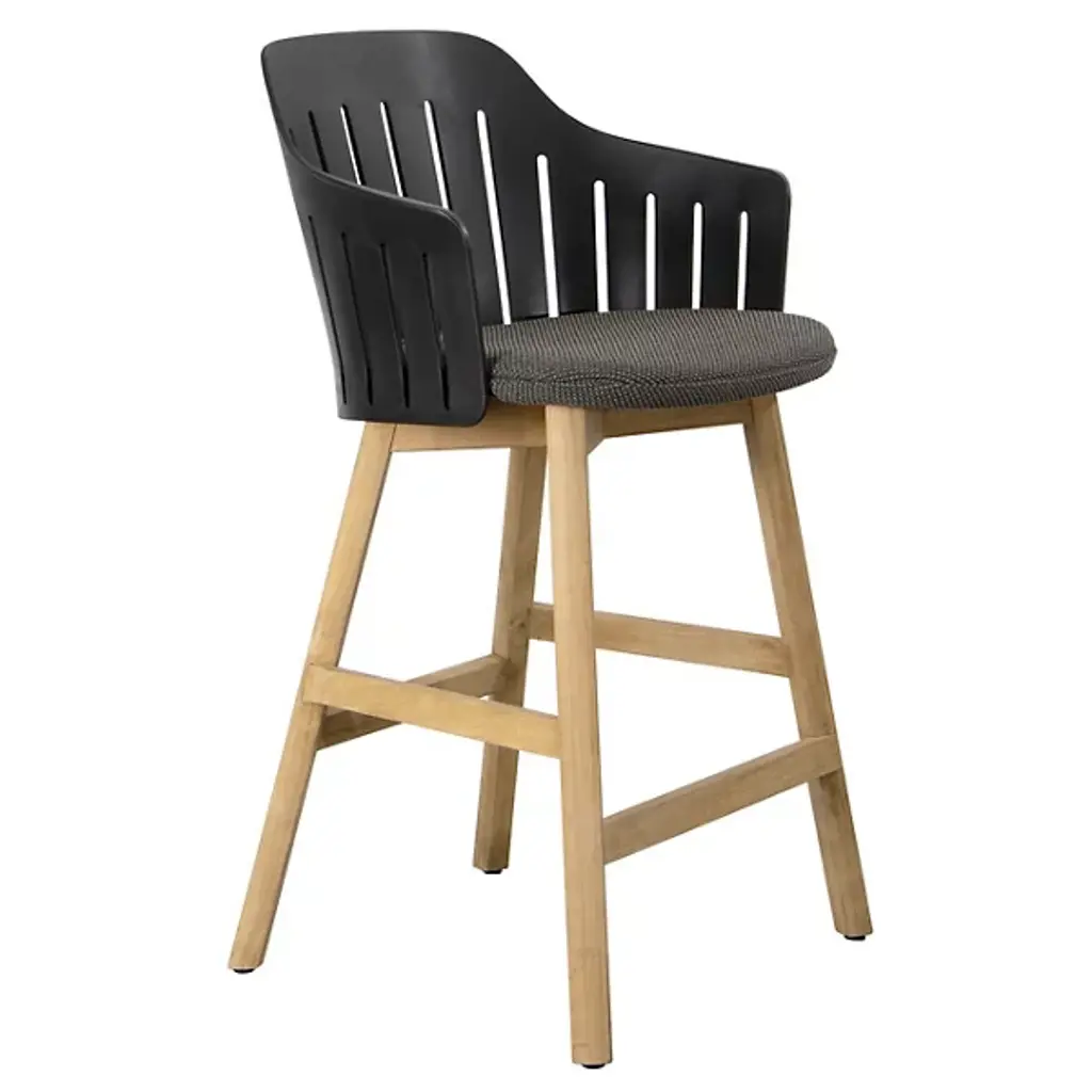 Choice Indoor/outdoor Stool With Seat Cover, Teak Base