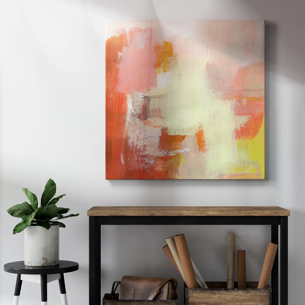 Yellow And Blush Iii-Premium Gallery Wrapped Canvas - Ready To Hang - 40x40