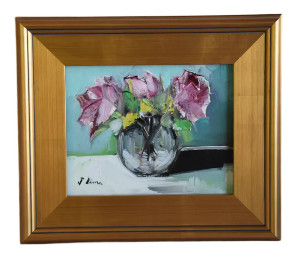 Lavender Bouquet Of Flowers Oil Painting