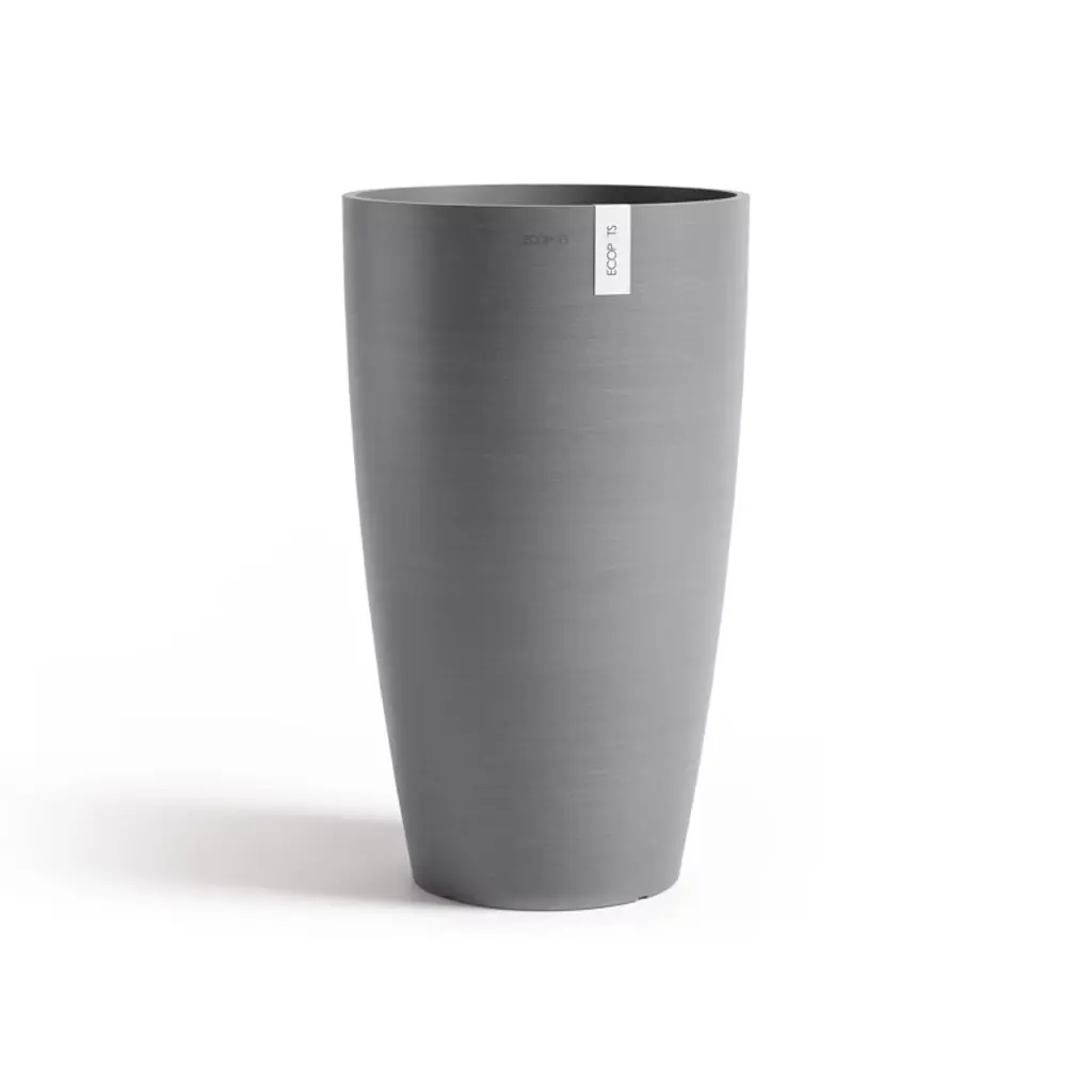 Ecopots Stockholm High Durable Modern Round Indoor/outdoor Recycled-based Composite Flower Pot Planter, Grey, 23.5"
