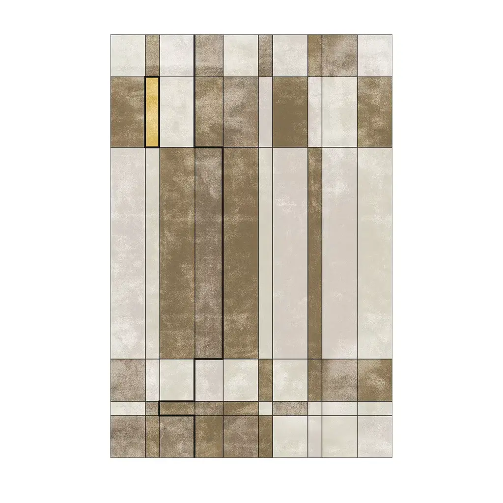 Faces Reloaded Marked Tobacco Rug #5 By Dainelli Studio