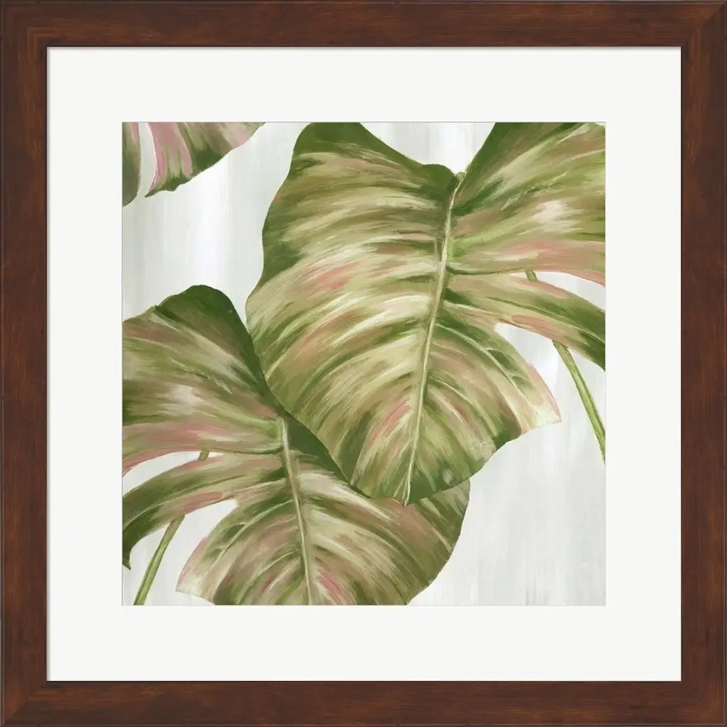 Eva Watts 'Pink Leaves Ii' Framed Art - Plastic - Brown