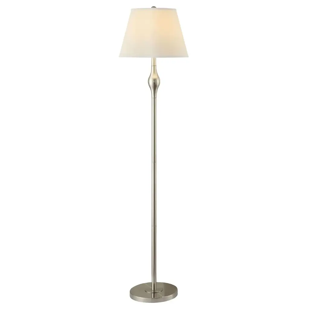 Beige And Brushed Nickel 3-Piece Lamp Set - Silver - Silver