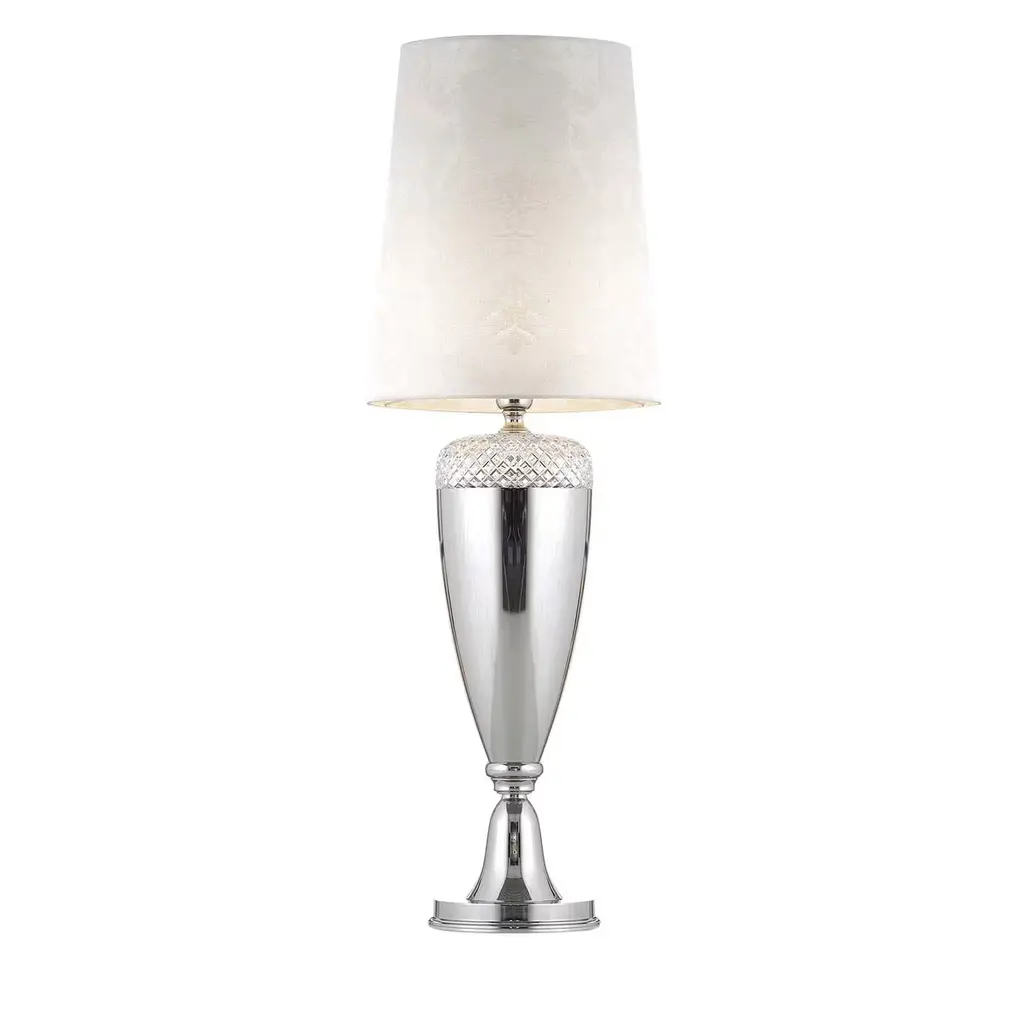 Metal And Crystal Table Lamp