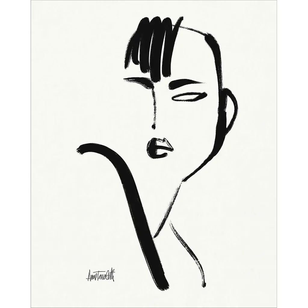 Anne Tavoletti 'Brush Portrait I' Framed Art - 18 X 20