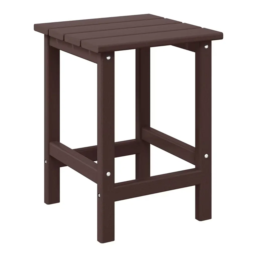 Westintrends Outdoor Hdpe Adirondack Side Table, Dark Brown