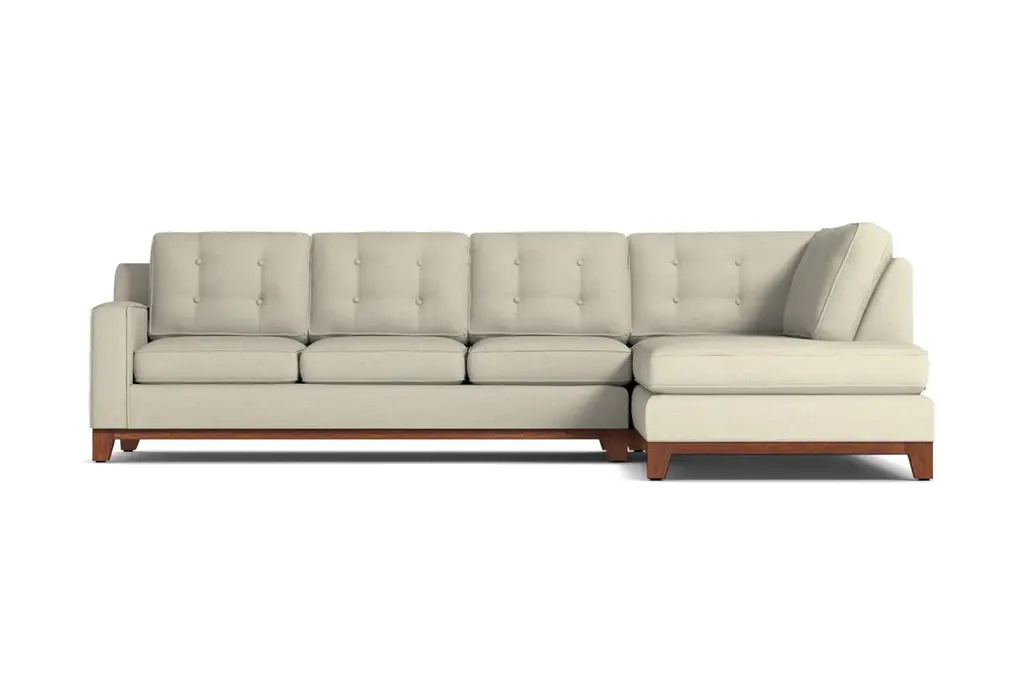 Brentwood 2Pc Sleeper Sectional :: Leg Finish: Pecan / Configuration: Raf - Chaise On The Right / Sleeper Option: Memory Foam Mattress
