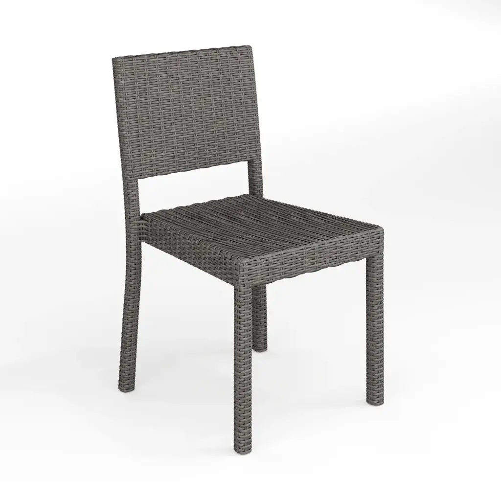 Martha Stewart Outdoor Rattan Wicker Stackable Side Dining Chair - 18.5"w X 21.75"d X 33.5"h - Gray