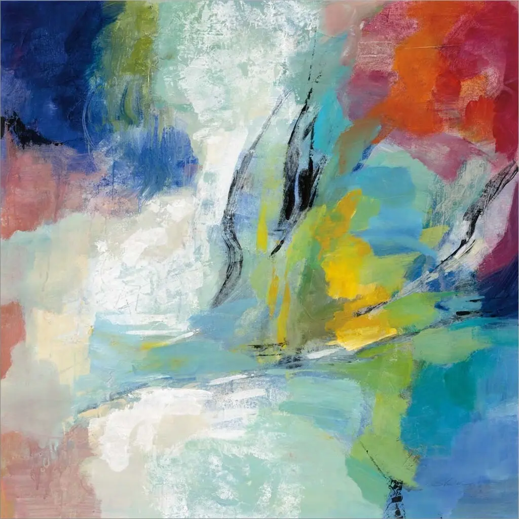 Silvia Vassileva 'Vibrant Rainbow' Canvas Art - 24 X 24