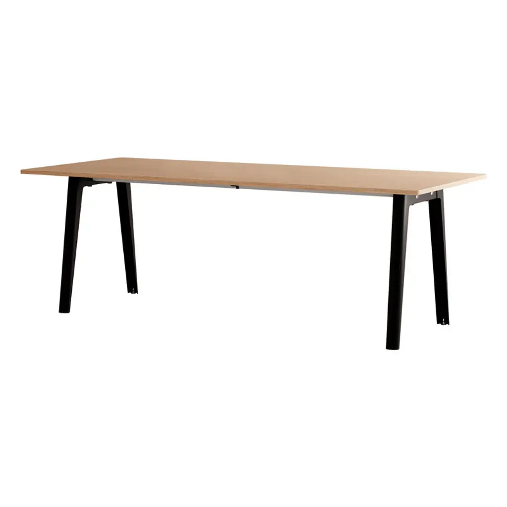 New Modern Table 220 X 95 Cm, Oak - Graphite Black