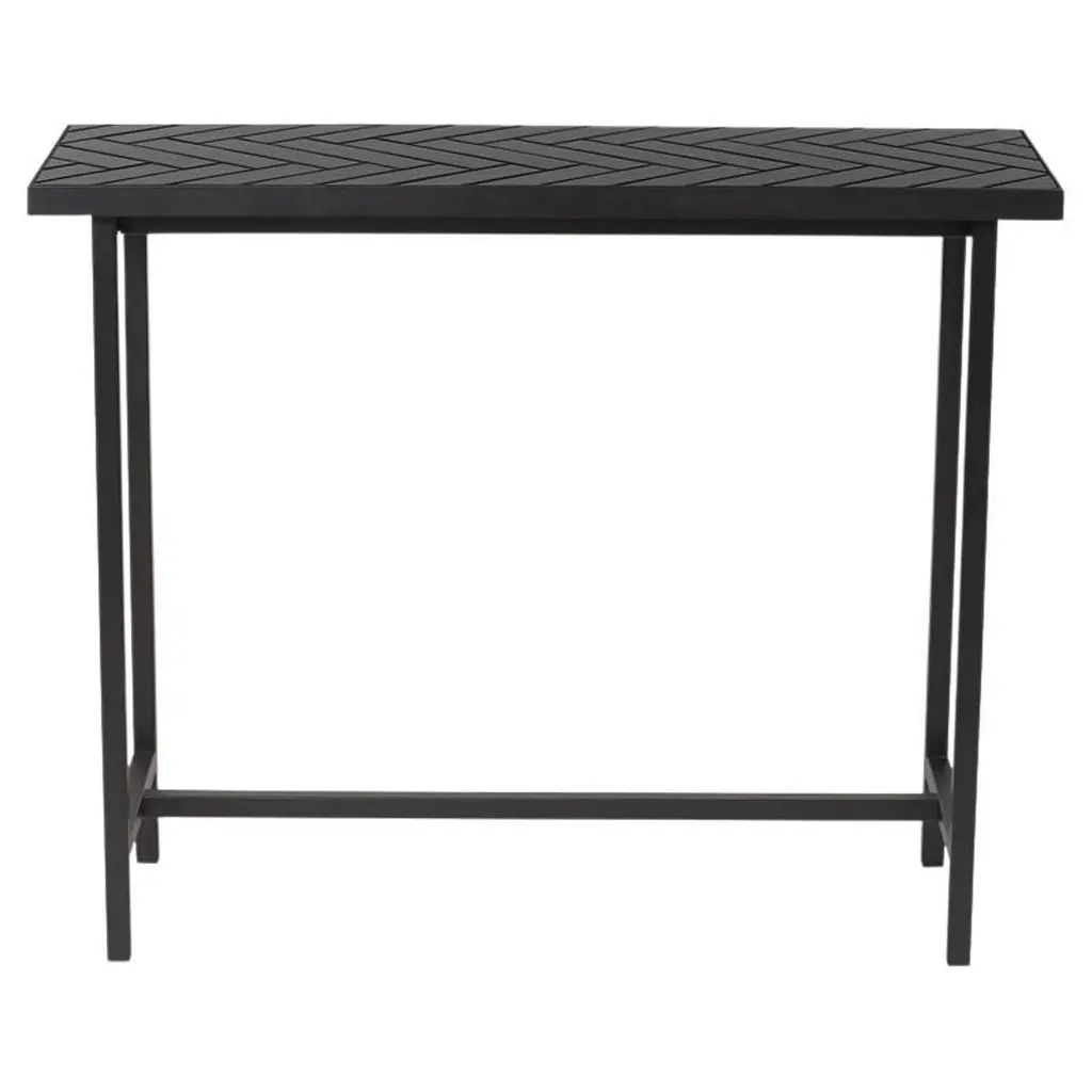 Herringbone Tile Console Table Black Tiles Black Steel By Warm Nordic