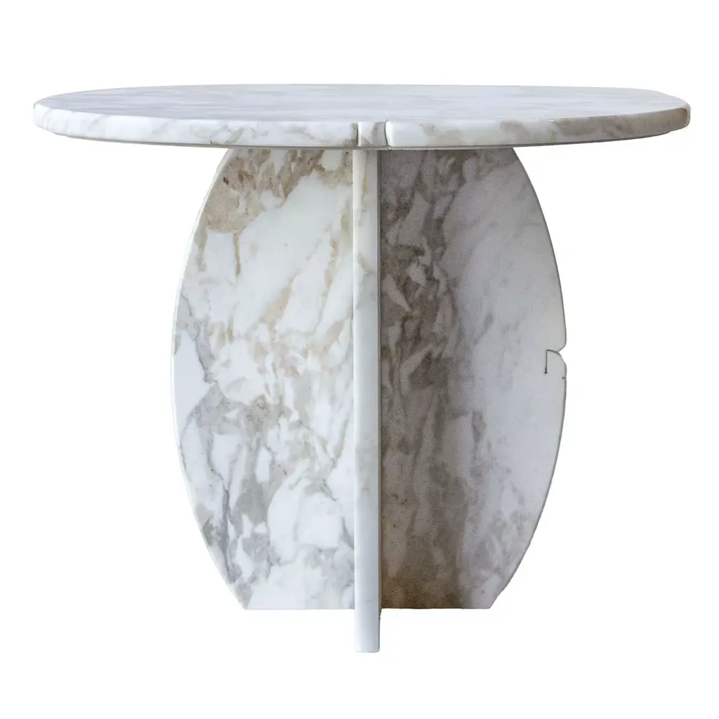 Sst023 Calacatta Oro Round Marble Side Table