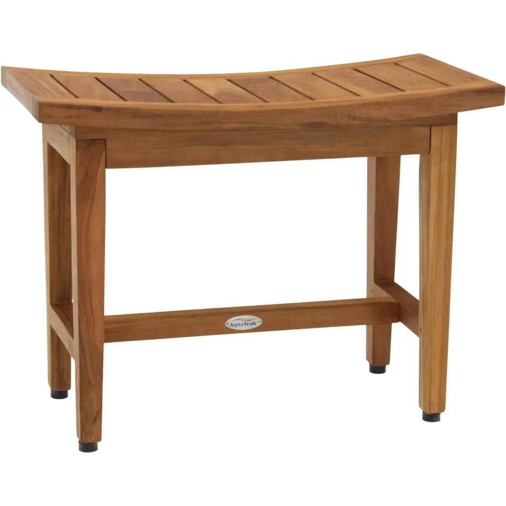Patented Maluku Lotus Teak Shower Bench - Teak Oil - 24" Wide