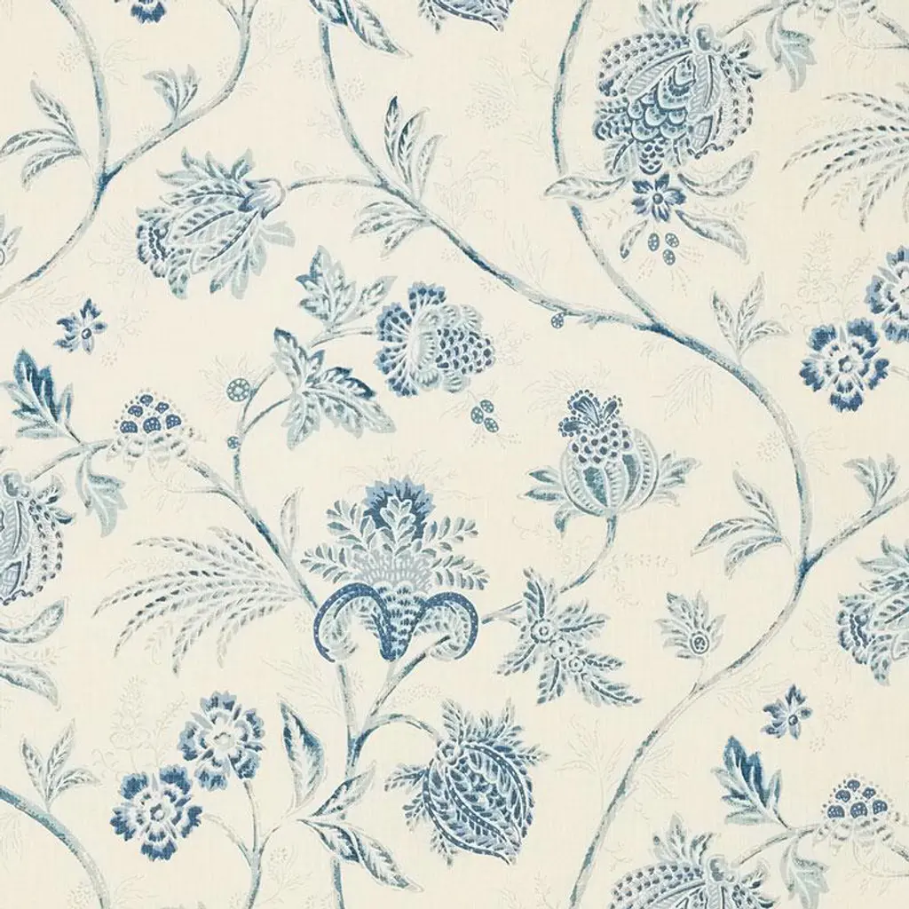Schumacher X Mark D. Sikes Chinoiserie Vine In China Blue Fabric