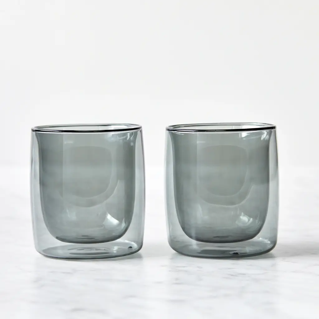 Zwilling Sorrento 2-Pc Double-Wall Tumbler Glass Set - Smoke Grey