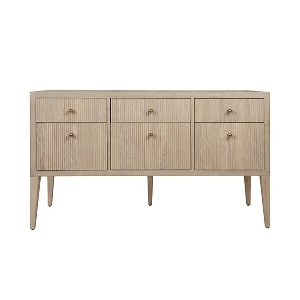 Worlds Away Palmer Fluted 6 Drawer Buffet