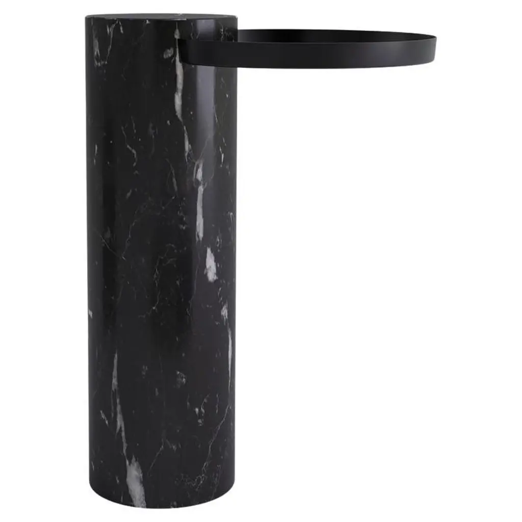 High Black Marquina Marble Contemporary Guéridon, Sebastian Herkner
