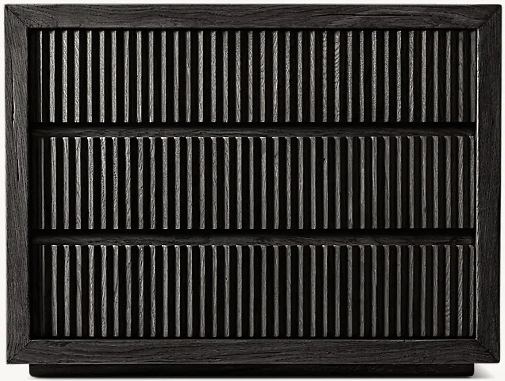 Reclaimed Oak Reeded Closed Nightstand