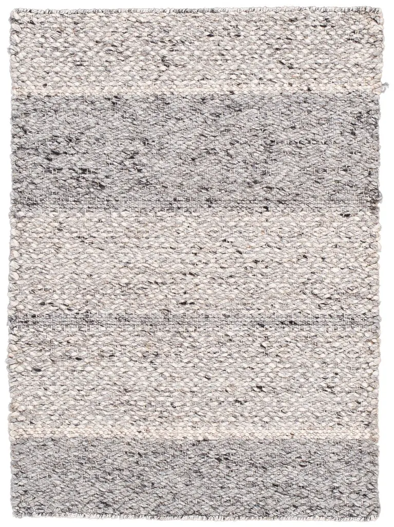 Modern Texture Handmade Beige & Gray Custom Wool Rug