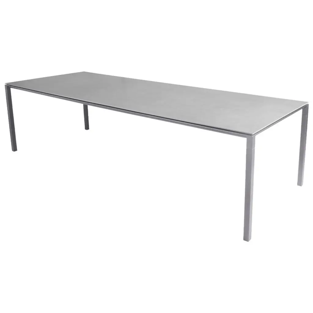 Pure Dining Table, 280x100cm, Light Grey - Concrete Grey Ceramic