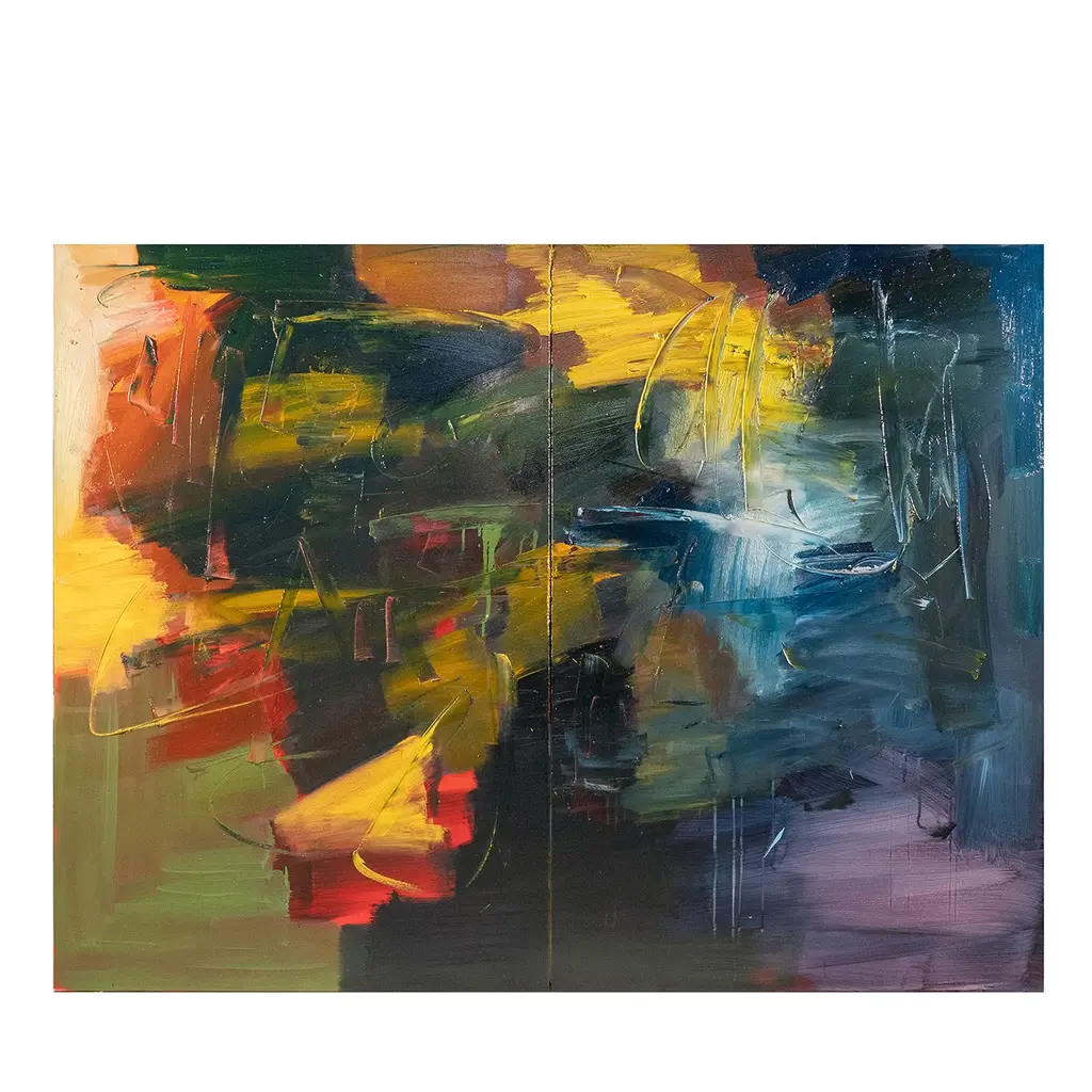 Untitled (Dedalo) Polychrome Mixed-Media Painting