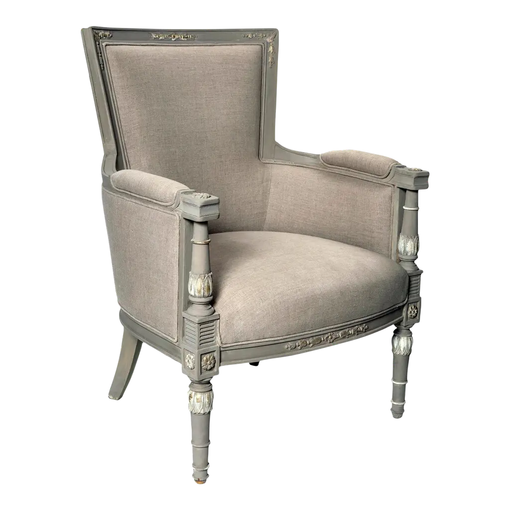 1960s Hand Carved French Bergère Chair