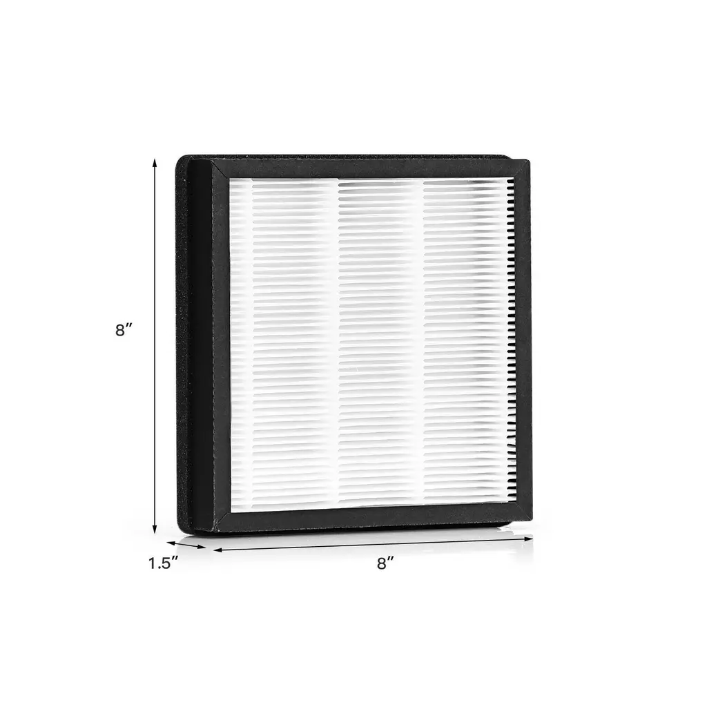 Air Purifier Replacement Filter True Hepa Filter - 8" X 8" X 1.5" (L X W X H) - Black