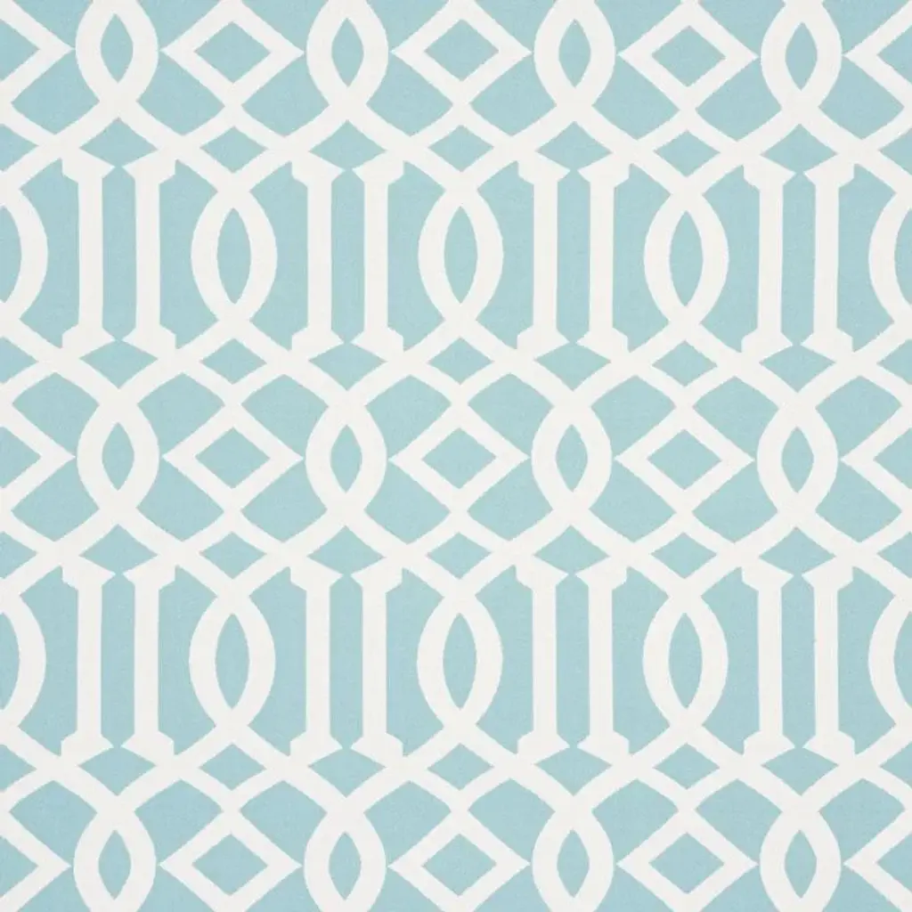 Schumacher Imperial Trellis Indoor & Outdoor Fabric In Aqua