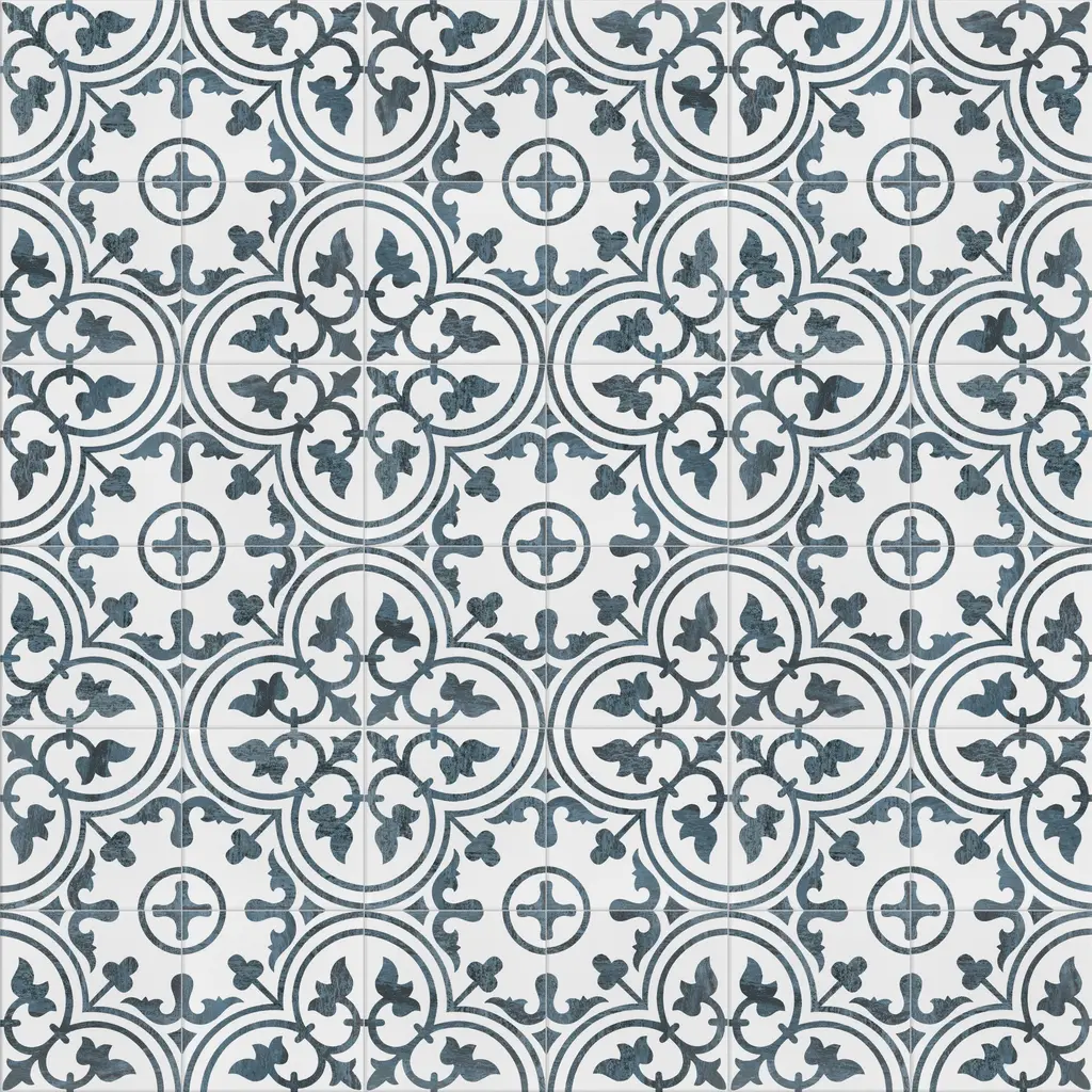 Merola Tile Cassis Arte Black 9-3/4" X 9-3/4" Porcelain Floor And Wall Tile - Case (16 Tiles)