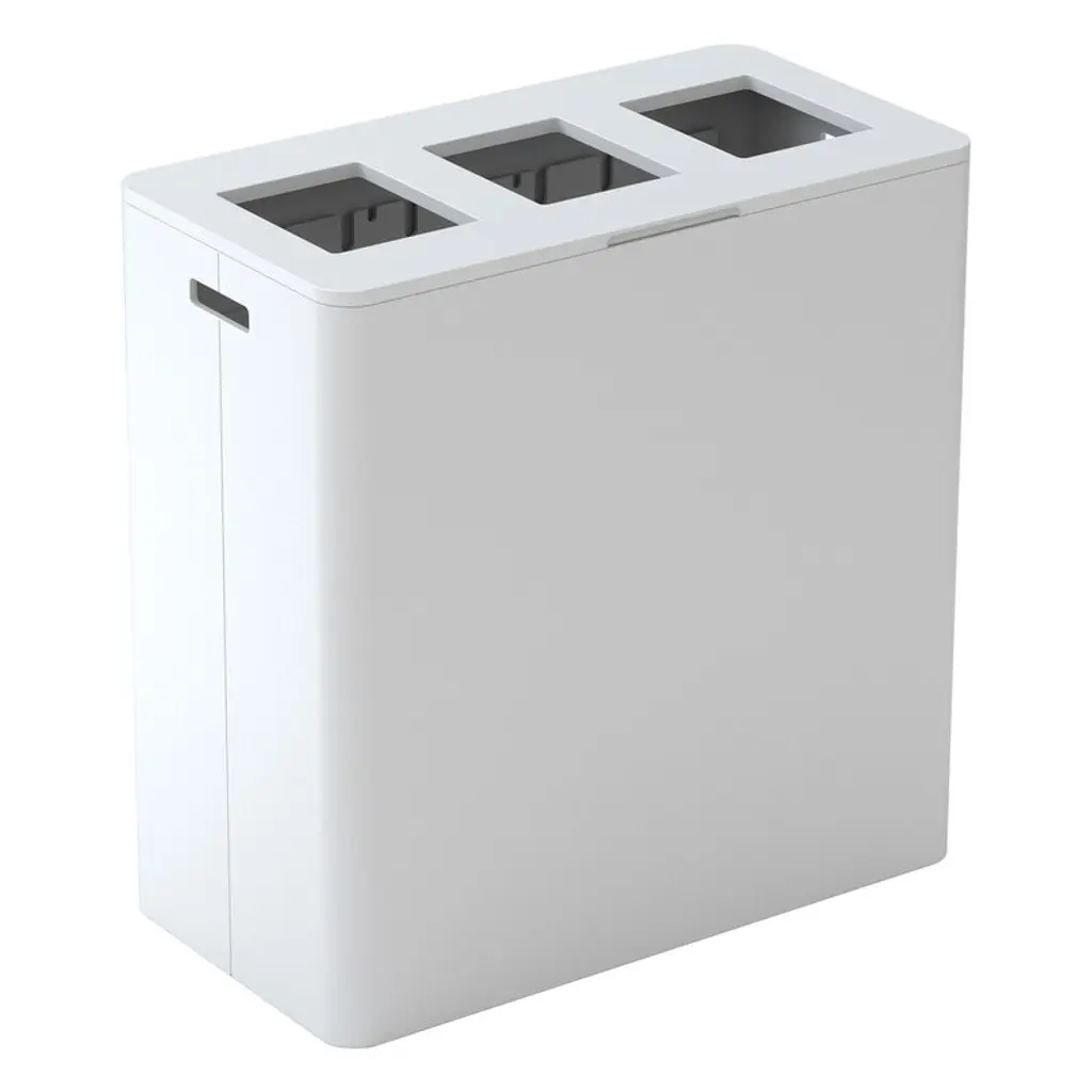 Ecogrande Forever Bin Recycling Station, 3 Openings, Pure White