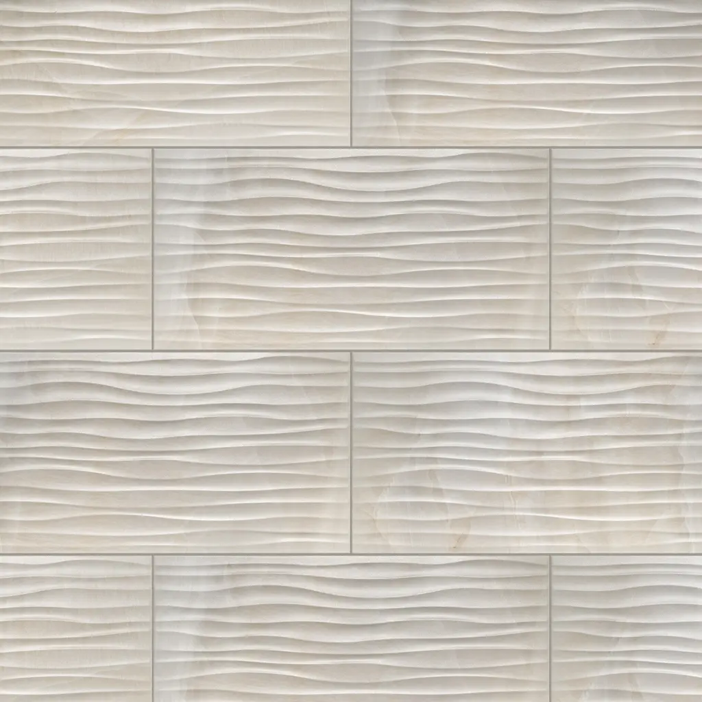 Merola Tile Dubai Deco Pearl 12-1/2" X 24-1/2" Porcelain Wall Tile - Case (5 Tiles)