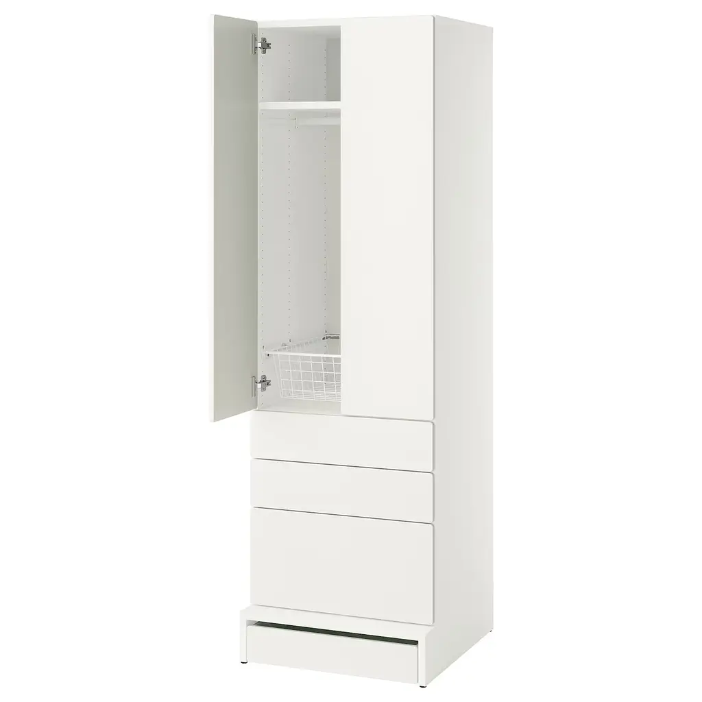 Småstad / Uppföra Wardrobe - White White/with 3 Drawers 23 5/8x25 5/8x77 1/8 "
