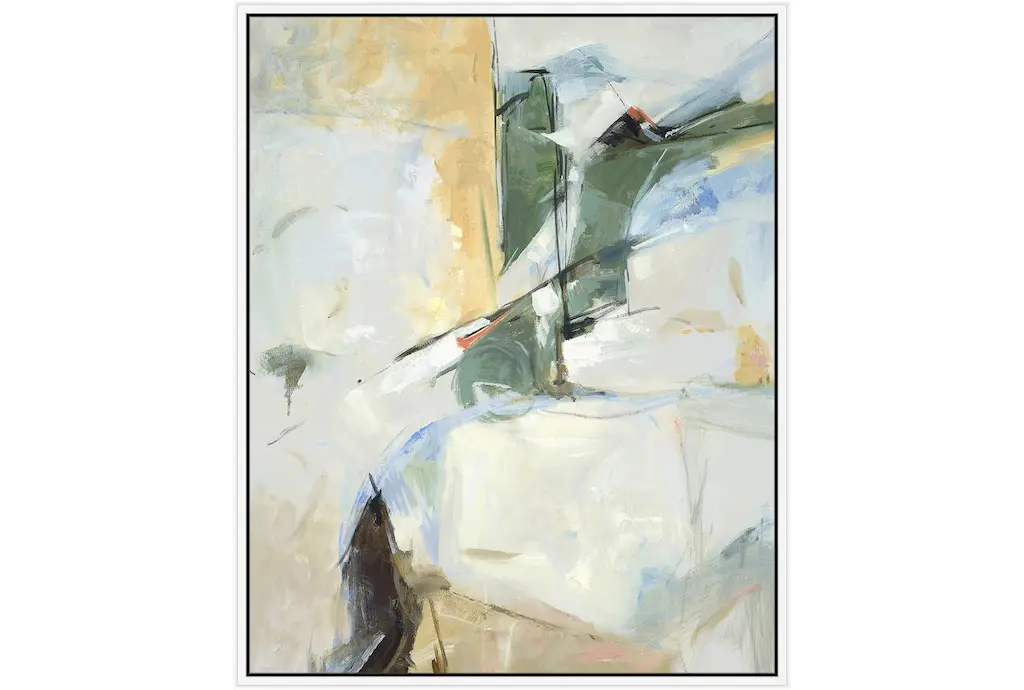 42x52 Abstract View Into The Valley With White Frame | Vertical | Made In The Usa | Framed Art | Print