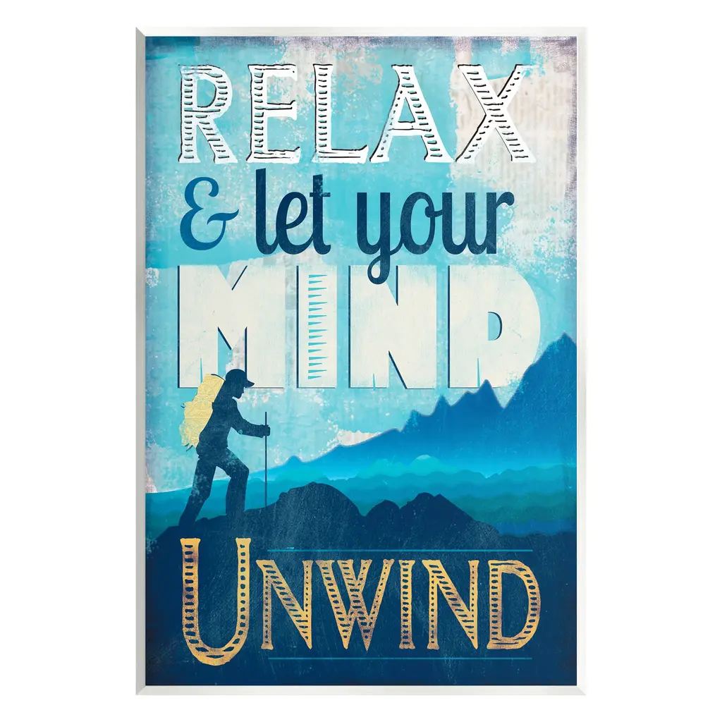 Stupell Unwind Hiking Nature Wall Plaque Art Judi Bagnato - 13 X 19