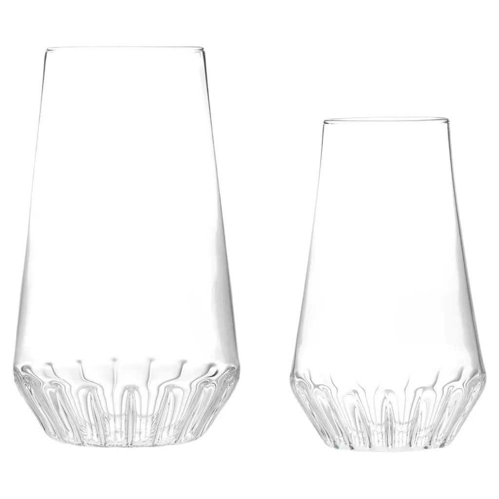 Fferrone Contemporary Handcrafted Czech Large & Medium Clear Glass Vases