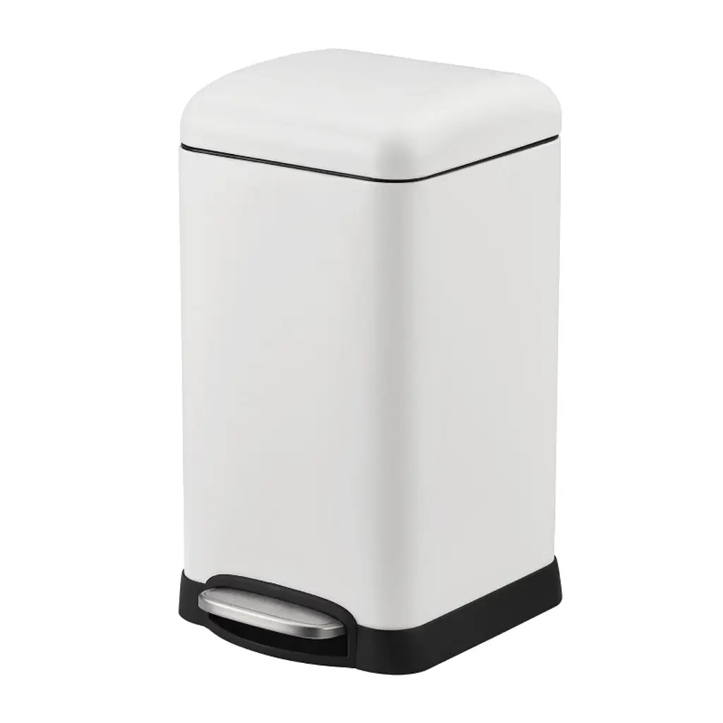 Bathroom Trash Can With Lid Soft Close, 1.2 Liter Polished Material Garbage Can With Removable Inner Bucket, Anti-fingerprint Finish (White)