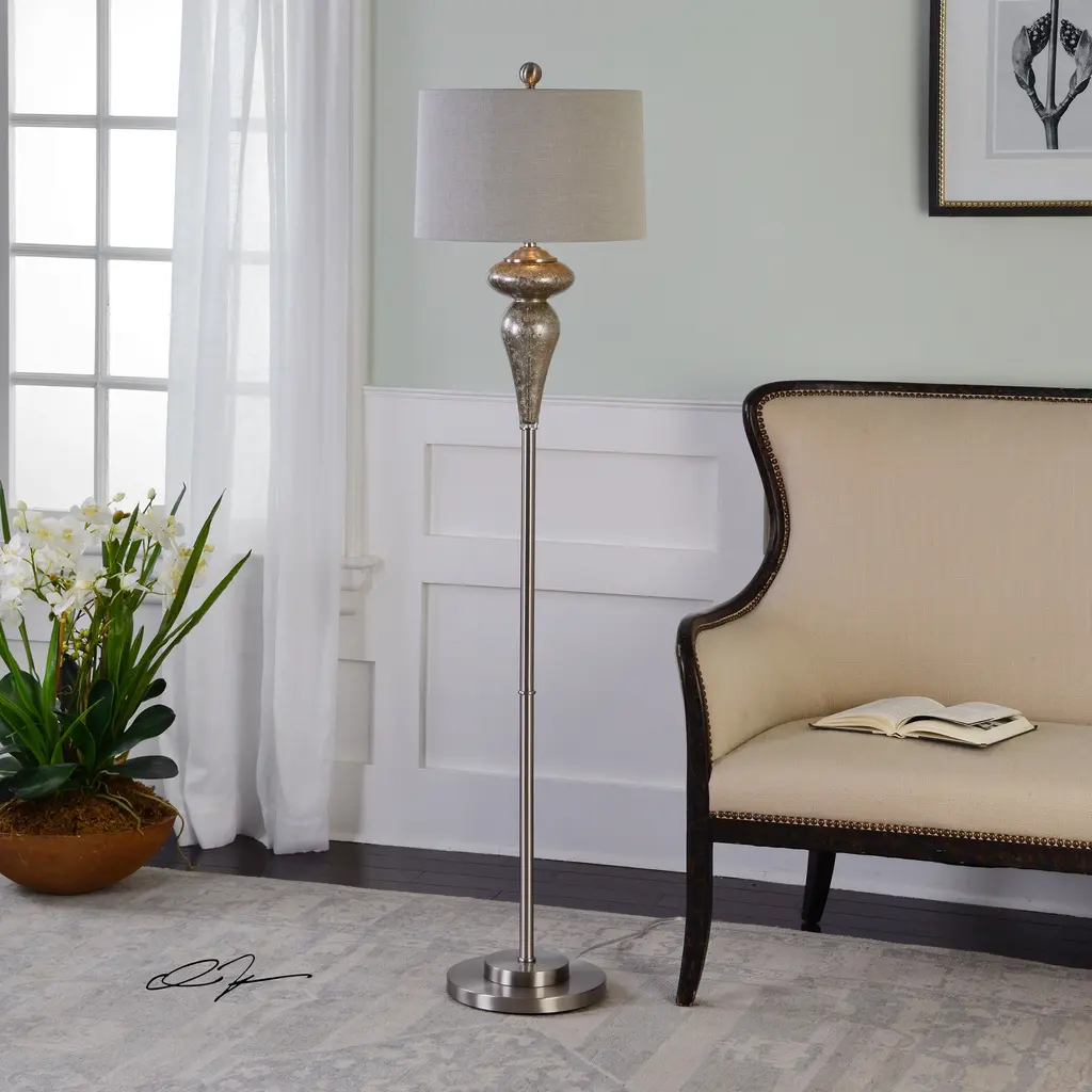 Uttermost Vercana Floor Lamps (Set Of 2) - Brushed Nickel