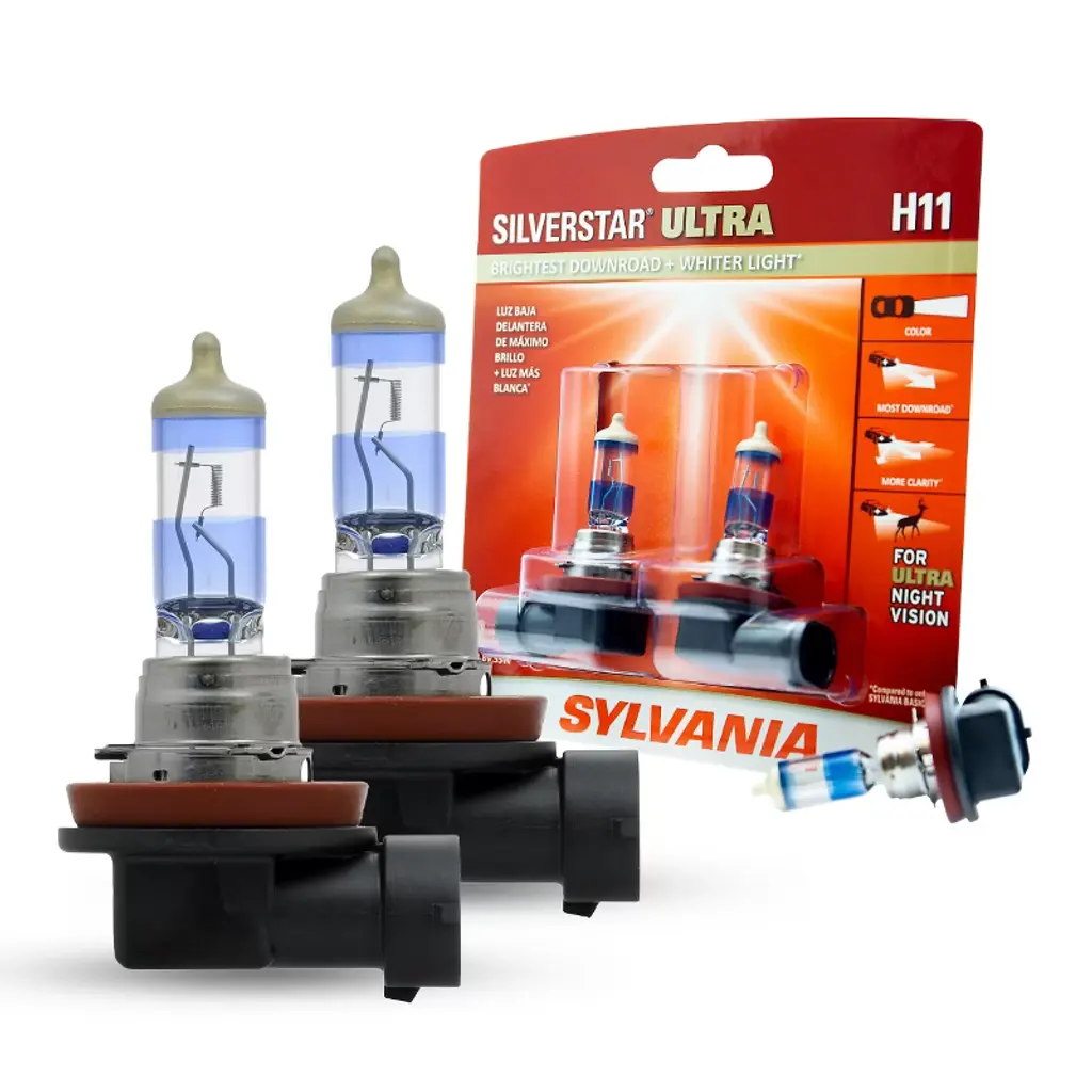 Sylvania - H11 Silverstar Ultra - High Performance Halogen Headlight Bulb, High Beam, Low Beam And Fog Replacement Bulb (Contains 2 Bulbs)