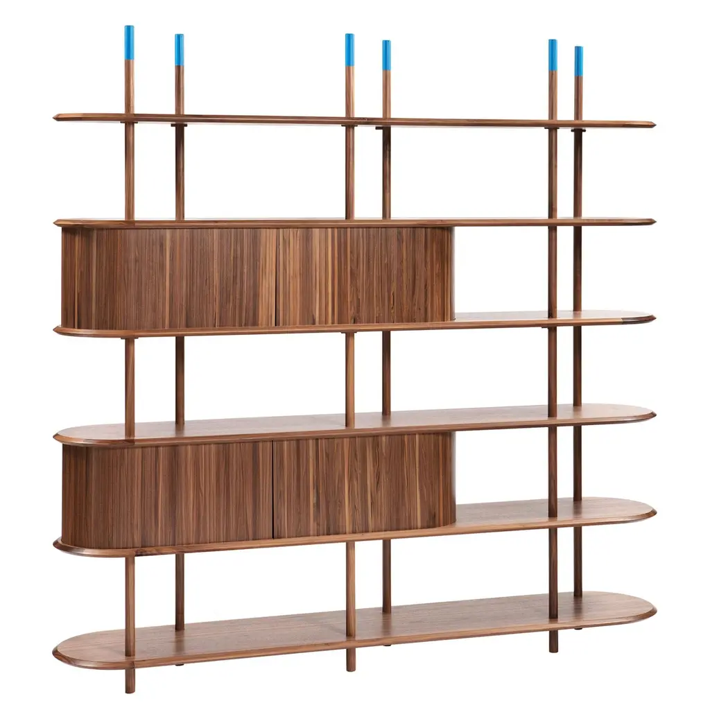 Pontile Bookcase, In Canaletto Walnut, By Accardi Buccheri For Medulum