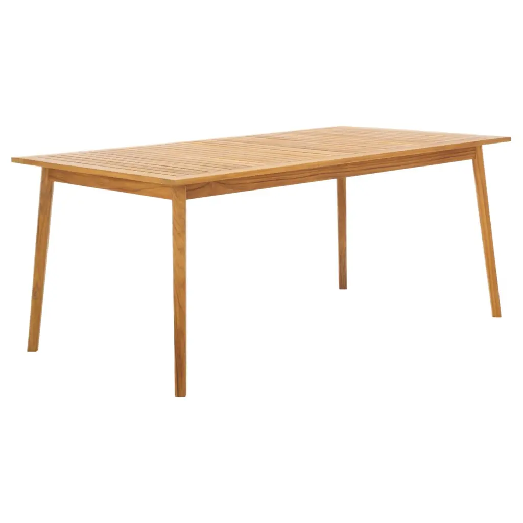 Quillon Outdoor Teak Dining Table, Natural