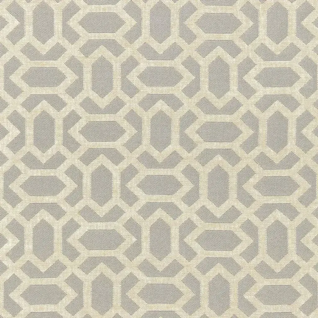 Schumacher San Remo Fret Fabric In Dove Grey