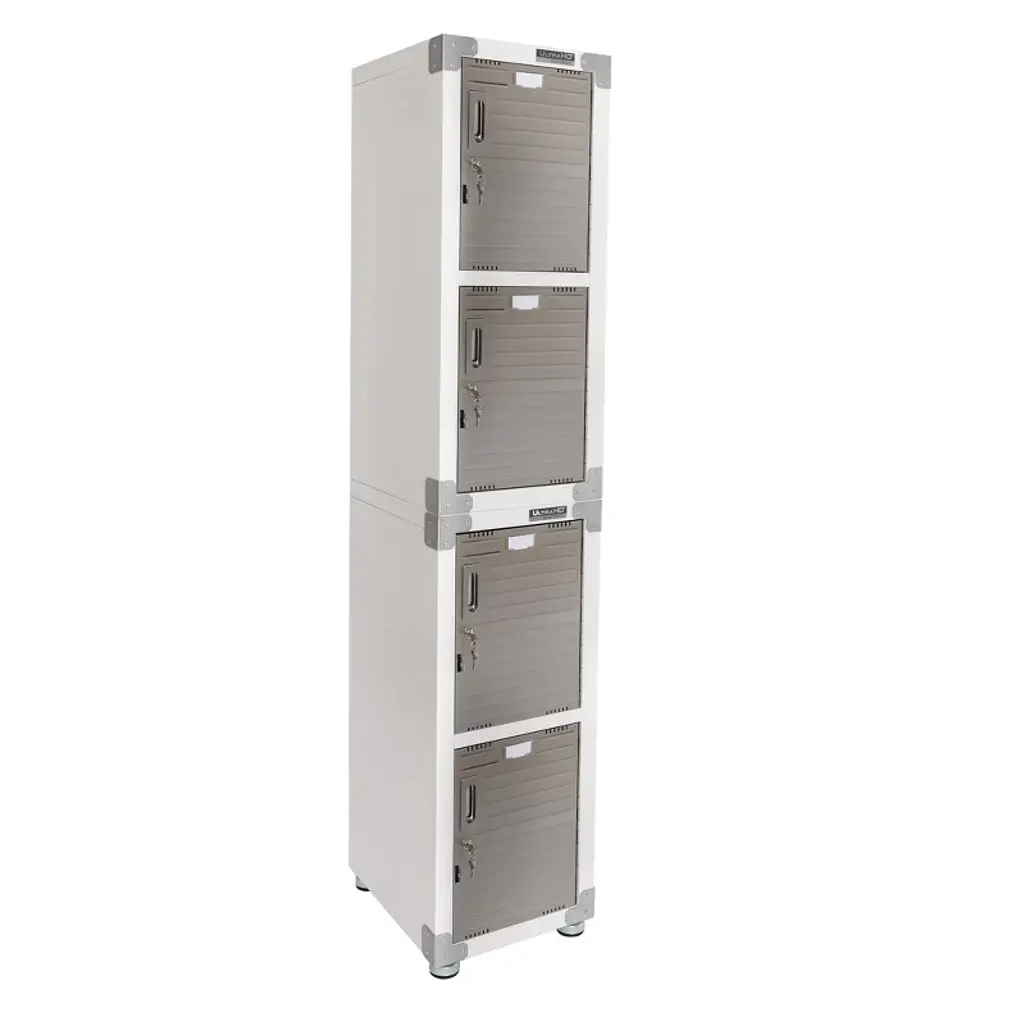 Seville Classics Ultrahd 4-door Stackable Locker Cabinet, White