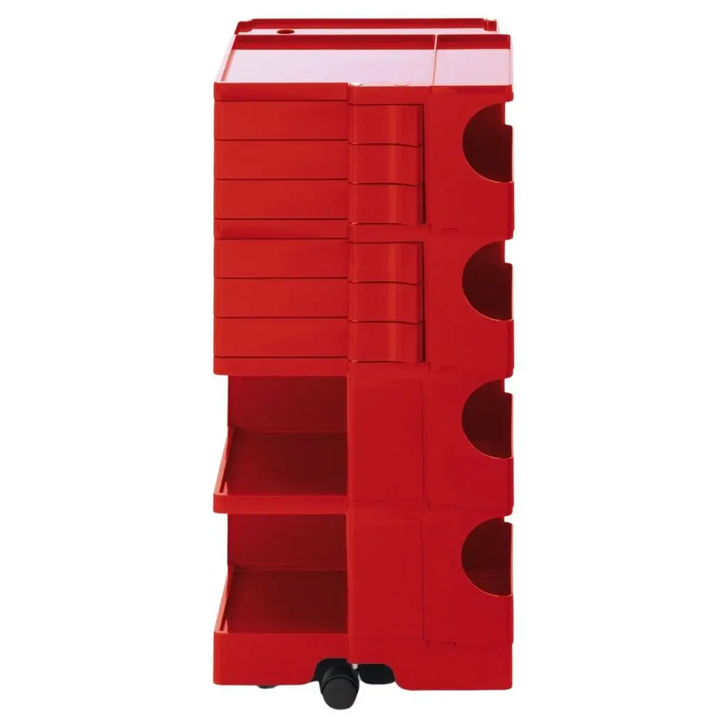 Joe Colombo 'Boby' Trolley Size L With 6 Drawers In Red For B-Line