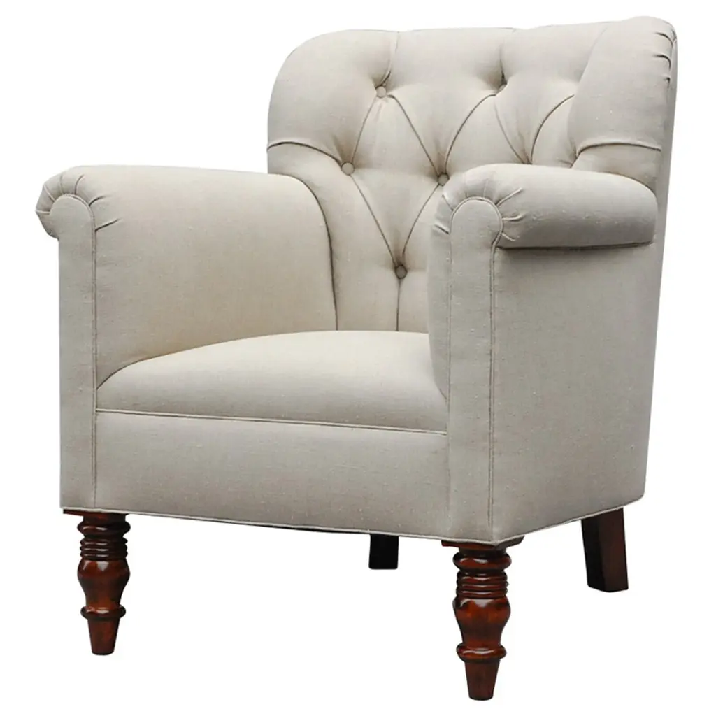 "Geffrey" By Lee Stanton Chair Upholstered In Belgian Linen Or Custom Fabric