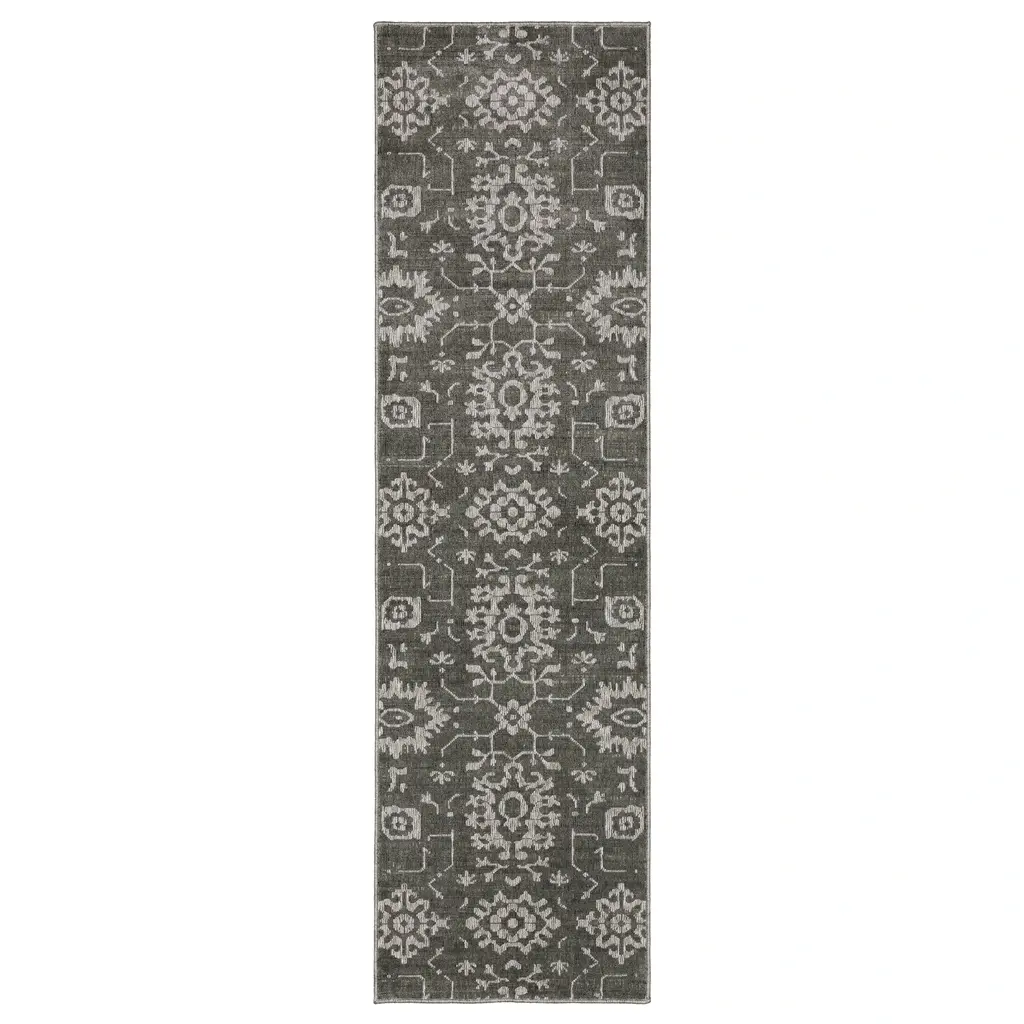 Style Haven Ingram Traditional Borderless Two-Tone Area Rug - 2' 3" X 7' 6" - Grey/ Ivory - Runner