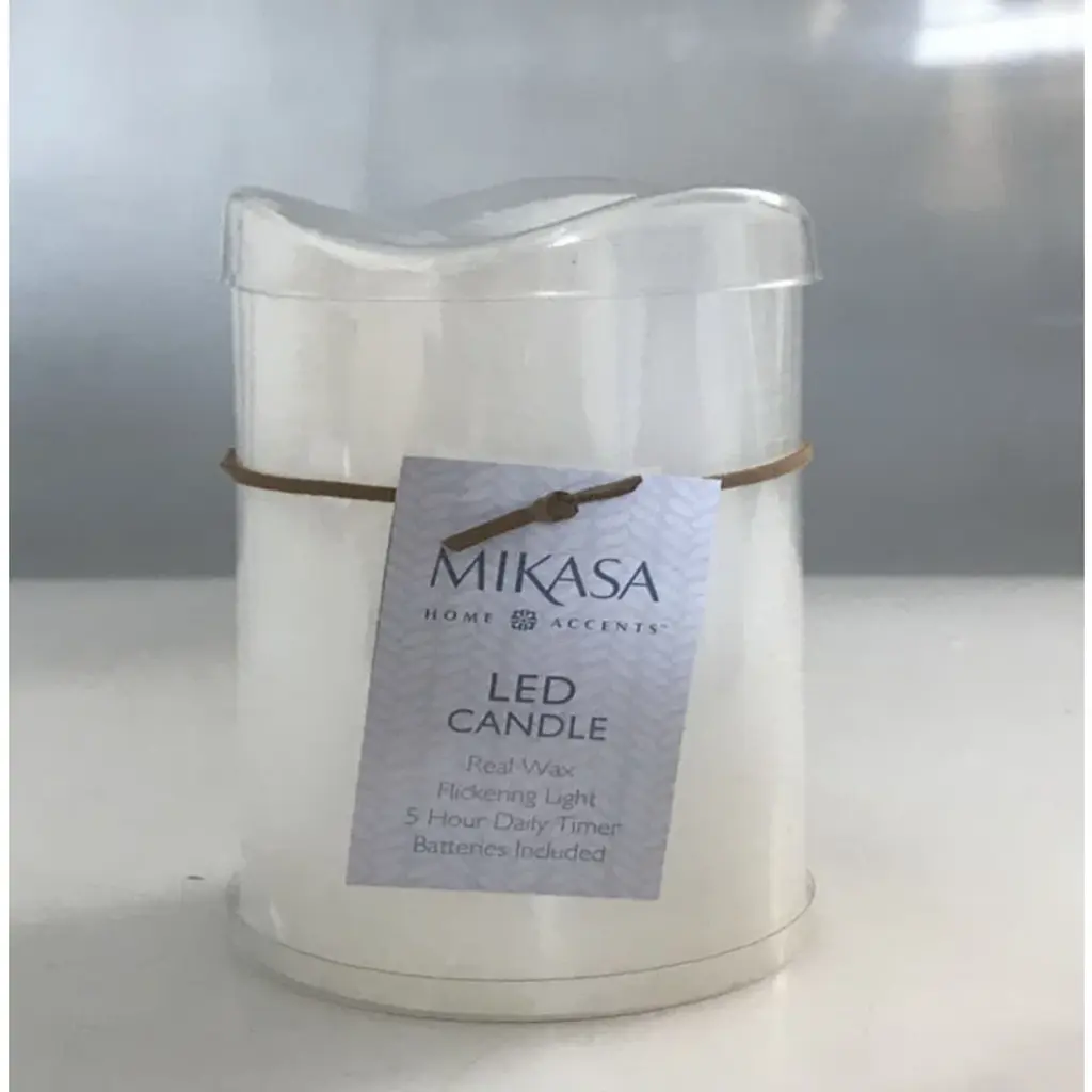 Mikasa Wavy Top Led Unscented Wavy Top Wax Led Candle