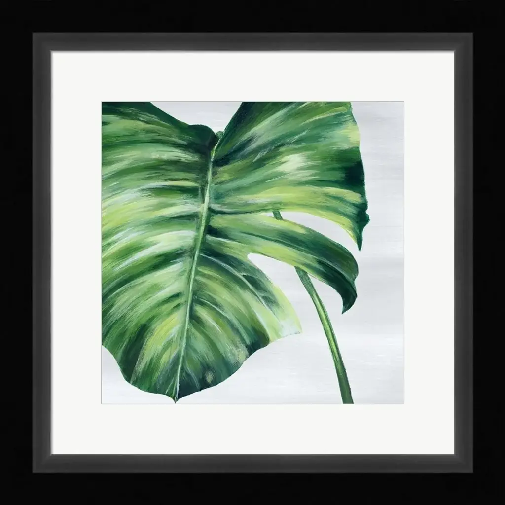 Eva Watts 'Tropical Leaf Ii' Framed Art - Plastic - Black