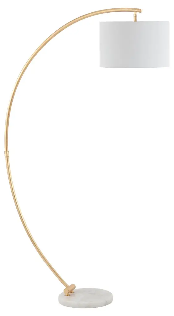 Maddie Marble Floor Lamp, Gold/white